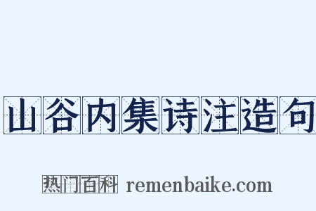 山谷内集诗注造句是什么意思的图片